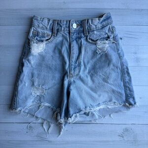 Zara Light Blue Ripped Jean Shorts Size 2